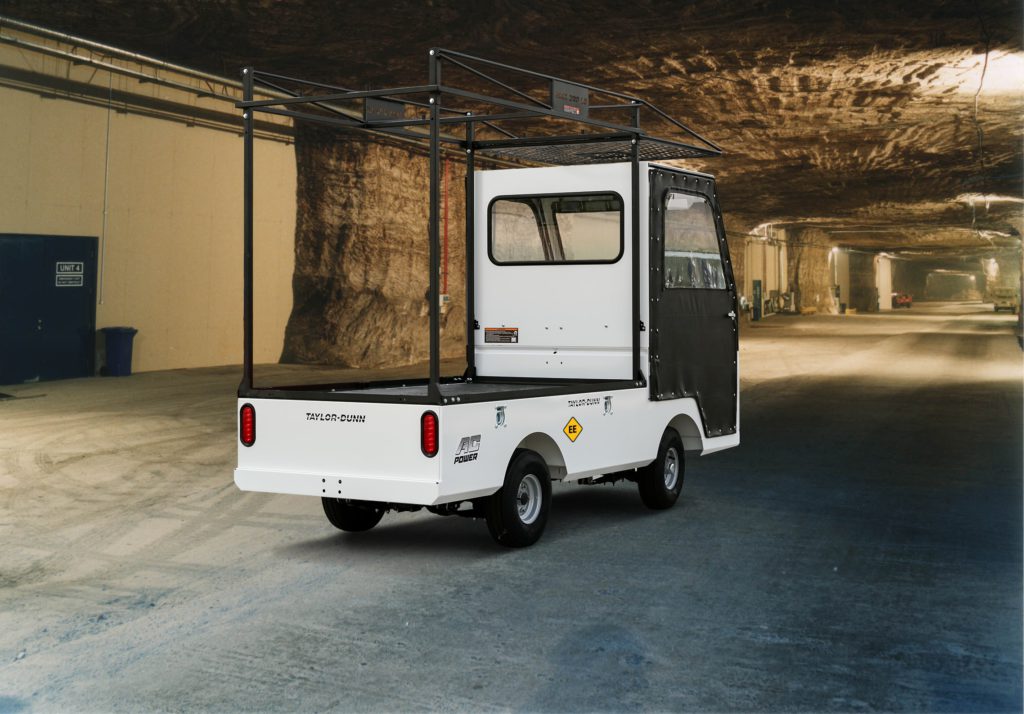 White Bigfoot Utility vehicle driving underground